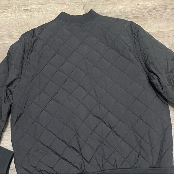 LEVI'S Mens Diamond Quilted Nylon Bomber Jacket Black Size LARGE NEW $150 - Picture 9 of 9